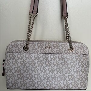 DKNY Monogram Vegan Leather Shoulder Bag Purse